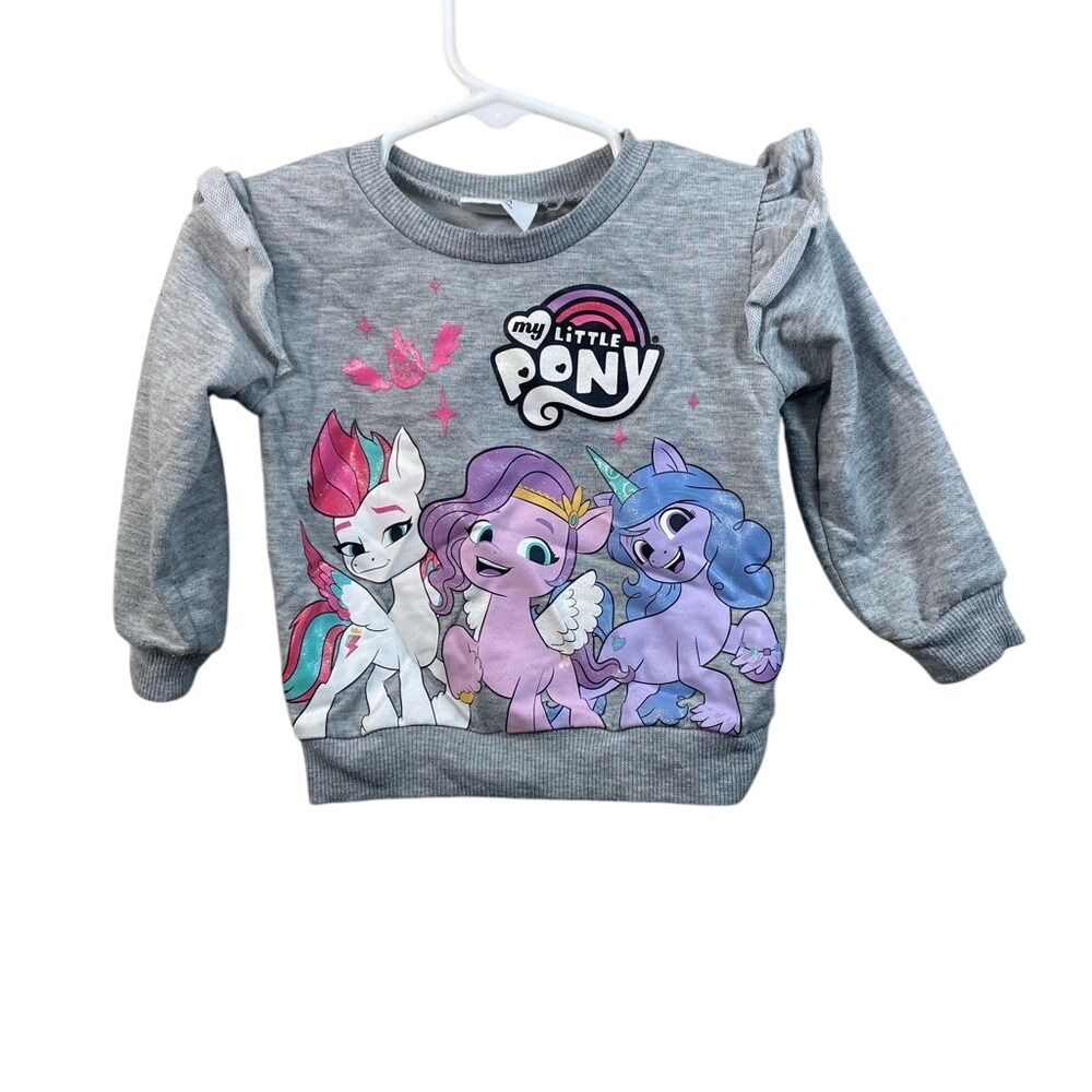 My Little Pony Toddler Girls'‎ Gray Graphic Sweatshirt Cute Ponies